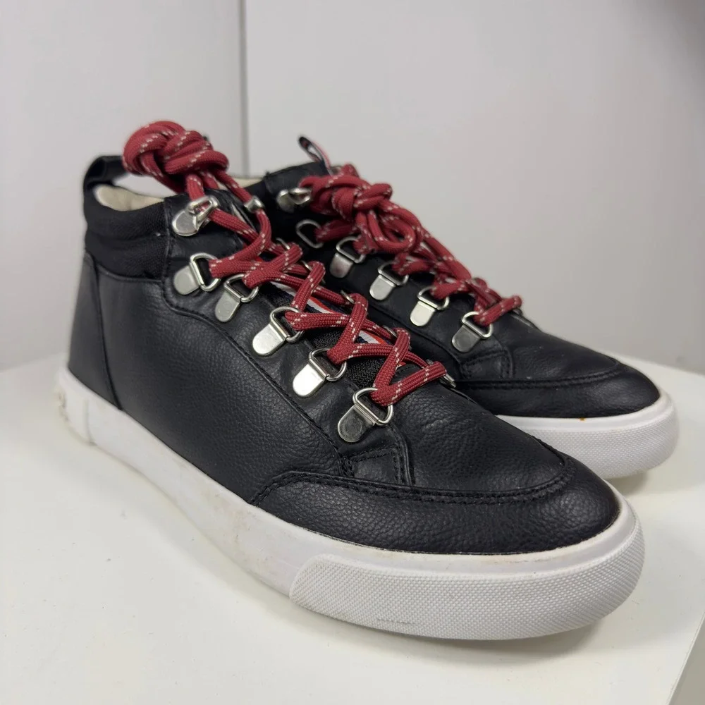 Tommy Hilfiger Jael Women Size 7 Black High Top Sneaker Boots TWJAEL Lace Up